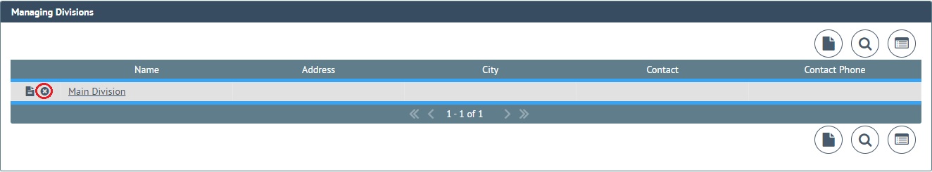 Delete Division Confirmation