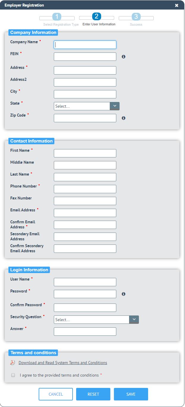 Fields for Employer